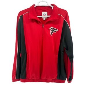 Mens NFL Atlanta Falcons Red Black Quarter Zip Pullover Jacket XXL Football